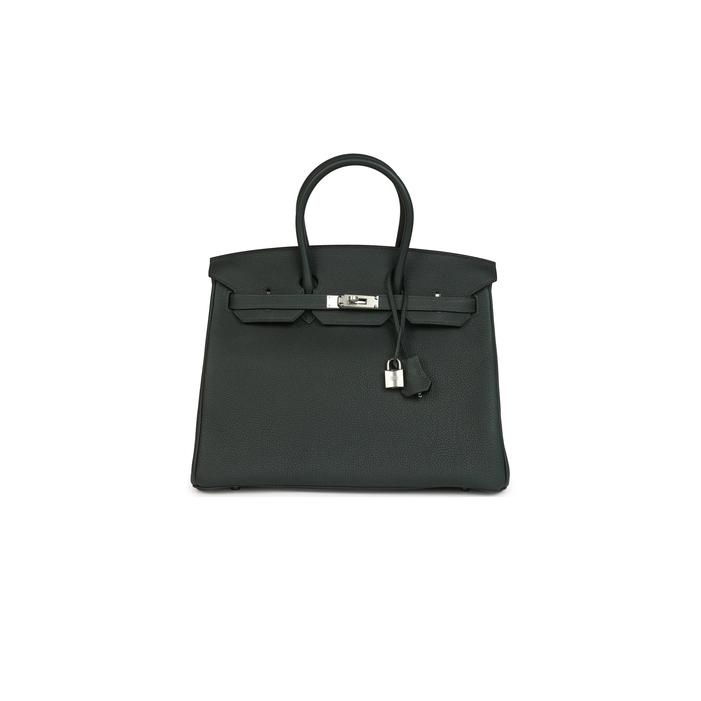 HERMÈS BIRKIN 35 VERT FONCE TOGO PALLADIUM HARDWARE (35*25*18cm) 